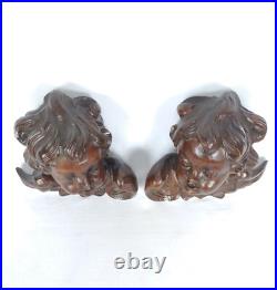 Fine Antique Vintage Wooden Angel Putti Winged Cherub Religious Santos SET of 2 Fine Antique Vintage Wooden Angel Putti Winged Cherub Religious Santos SET of 2