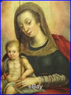 Fine Large 16th Century Italian Old Master Madonna & Child Antique Oil Painting