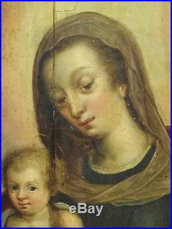 Fine Large 16th Century Italian Old Master Madonna & Child Antique Oil Painting