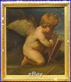 Fine Large 17th Century Italian Od Master Cupid & Arrows Antique Oil Painting