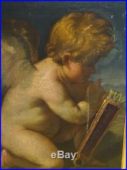 Fine Large 17th Century Italian Od Master Cupid & Arrows Antique Oil Painting