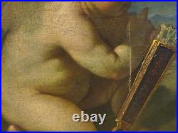 Fine Large 17th Century Italian Od Master Cupid & Arrows Antique Oil Painting