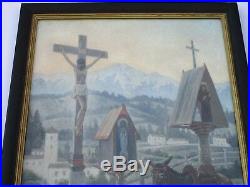 Finest Hernando Villa Painting Antique Exhibited Large Religious Christmas Icon