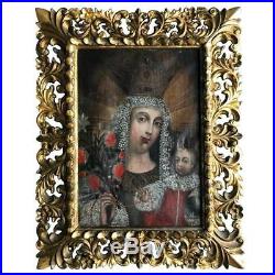 Framed Antique Spanish Colonial Painting Cuzco School