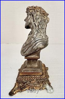 French Antique BUST OF JESUS CHRIST, RELIGIOUS, SPELTER BRONZE. ROMA French Antique BUST OF JESUS CHRIST, RELIGIOUS, SPELTER BRONZE. ROMA