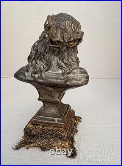 French Antique BUST OF JESUS CHRIST, RELIGIOUS, SPELTER BRONZE. ROMA French Antique BUST OF JESUS CHRIST, RELIGIOUS, SPELTER BRONZE. ROMA