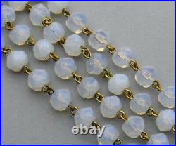 French, Antique Religious Rosary. Moonstone. Saint Therese, Crucifix. Cross
