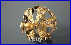 French Antique Religious Royal Crown Diadem Tiara Crown Ormulu Brass