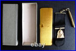 French Antique Watch Fob+Mechanical pencil, Virgin Mary medal, Catholic pendant