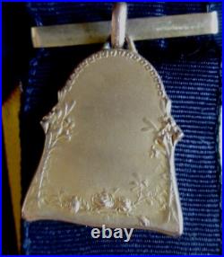 French Antique Watch Fob+Mechanical pencil, Virgin Mary medal, Catholic pendant