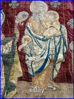 French antique 15th-century mediéval gothique tapestry embroidery religious scèn