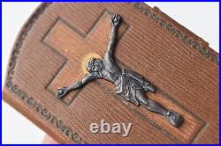 French antique POCKET STATIONS OF THE CROSS, religious medals