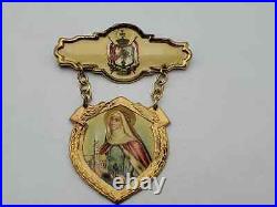 GOD SAVE POLAND Religious Pin Badge Medal Vintage Antique RARE Boze Zbaw Polske