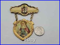 GOD SAVE POLAND Religious Pin Badge Medal Vintage Antique RARE Boze Zbaw Polske