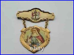 GOD SAVE POLAND Religious Pin Badge Medal Vintage Antique RARE Boze Zbaw Polske