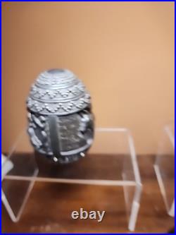 GREECE Antique GREEK 274 Grams 999 Silver Weighted Egg Religious OX Animals