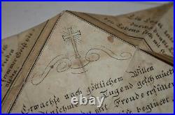 German Christian Church Baptism Religious Bible Invitation Antique VTG 1800s