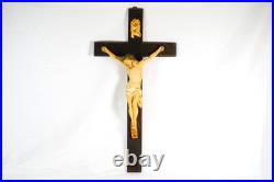 Giant Vintage Religious Crucifix Nun's Convent Wall Hanging Christus Cross 29