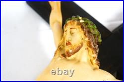 Giant Vintage Religious Crucifix Nun's Convent Wall Hanging Christus Cross 29