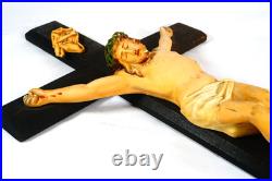 Giant Vintage Religious Crucifix Nun's Convent Wall Hanging Christus Cross 29