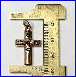 Gold Fill Cross Fob. Antique Jewelry. Religious Pendant, Gothic aesthetic