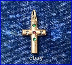 Gold Fill Cross Fob. Antique Jewelry. Religious Pendant, Gothic aesthetic