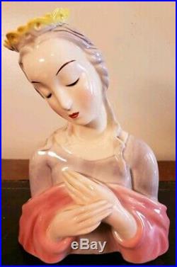 Goldscheider Madonna Virgin Mary Figurine Religious Wood Porcelain Vintage Gift
