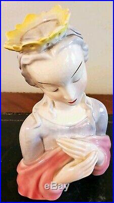 Goldscheider Madonna Virgin Mary Figurine Religious Wood Porcelain Vintage Gift