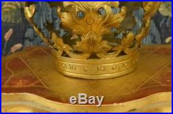 Gorgeous Antique French Repousse Brass Religious Statue Crown / Couronne, 19th C