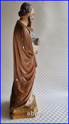 Gorgeous French antique Saint Joseph Jesus statue religious