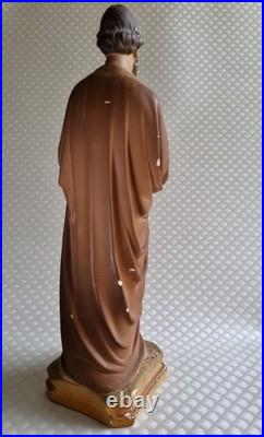 Gorgeous French antique Saint Joseph Jesus statue religious