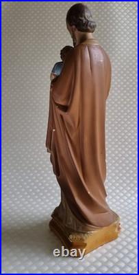 Gorgeous French antique Saint Joseph Jesus statue religious