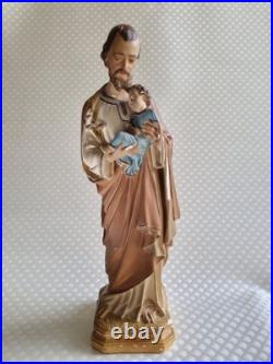 Gorgeous French antique Saint Joseph Jesus statue religious