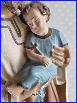 Gorgeous French antique Saint Joseph Jesus statue religious