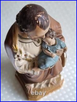 Gorgeous French antique Saint Joseph Jesus statue religious