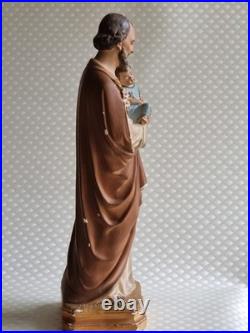Gorgeous French antique Saint Joseph Jesus statue religious