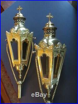 Gothic Religious Lantern Lights Vintage Processional Lanterns