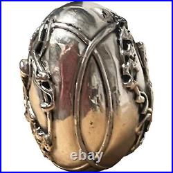 Greek Orthodox Sterling Silver Clad Ag 999 Egg Paperweight Religious Saints Halo