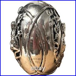 Greek Orthodox Sterling Silver Clad Ag 999 Egg Paperweight Religious Saints Halo