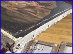 Group Of 10 Antique Religious Images On Canvas 9 1/4x13 Jesus Carrying Cross