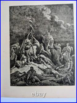 Gustave Dore The Brazen Serpent Antique Bible Wood Engraving L Dumont 1883
