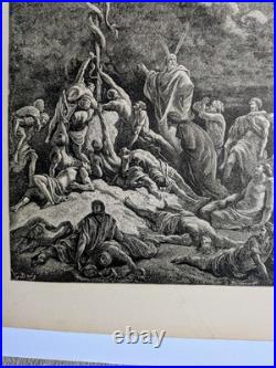 Gustave Dore The Brazen Serpent Antique Bible Wood Engraving L Dumont 1883