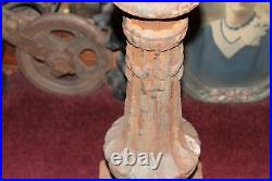 HUGE Antique Cast Iron Candle Holder Cemetery Funeral Home #2 Religious Gothic