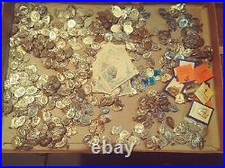 HUGE LOT OVER 4.5 LBS ANTIQUE & Vtg Old CATHOLIC RELIGIOUS HOLY MEDALS PENDANTS