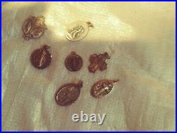 HUGE LOT OVER 4.5 LBS ANTIQUE & Vtg Old CATHOLIC RELIGIOUS HOLY MEDALS PENDANTS