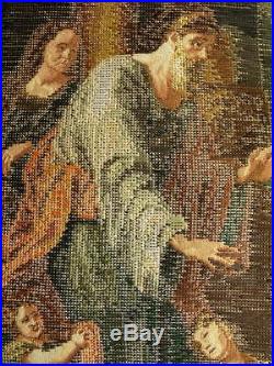 HUGE TRAMME Preworked Needlepoint Canvas KIT ART MASTERPIECE Religious ANTIQUE