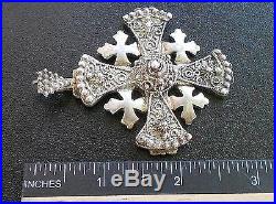 HUGE Vintage/Antique 800 Silver Bethlehem Cross Pendant 45.4 g Najjan Bros