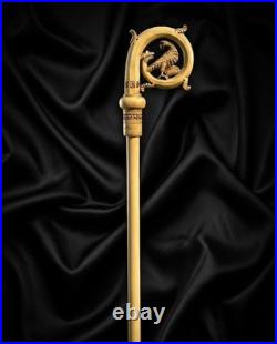 Handmade Religious Bishop Staff Antique Finish Crosier Foldable 72 Ceremoni
