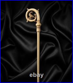 Handmade Religious Bishop Staff Antique Finish Crosier Foldable 72 Ceremoni