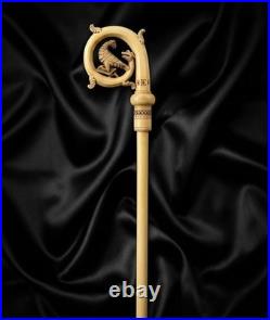 Handmade Religious Bishop Staff Antique Finish Crosier Foldable 72 Ceremoni